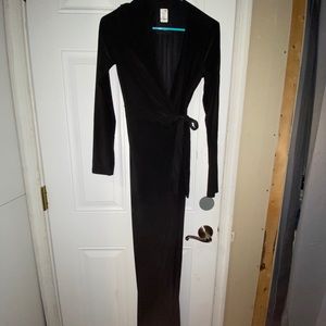 Fashion Nova Black Maxi Wrap Dress